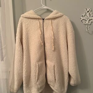 American Eagle Cream Sherpa Jacket